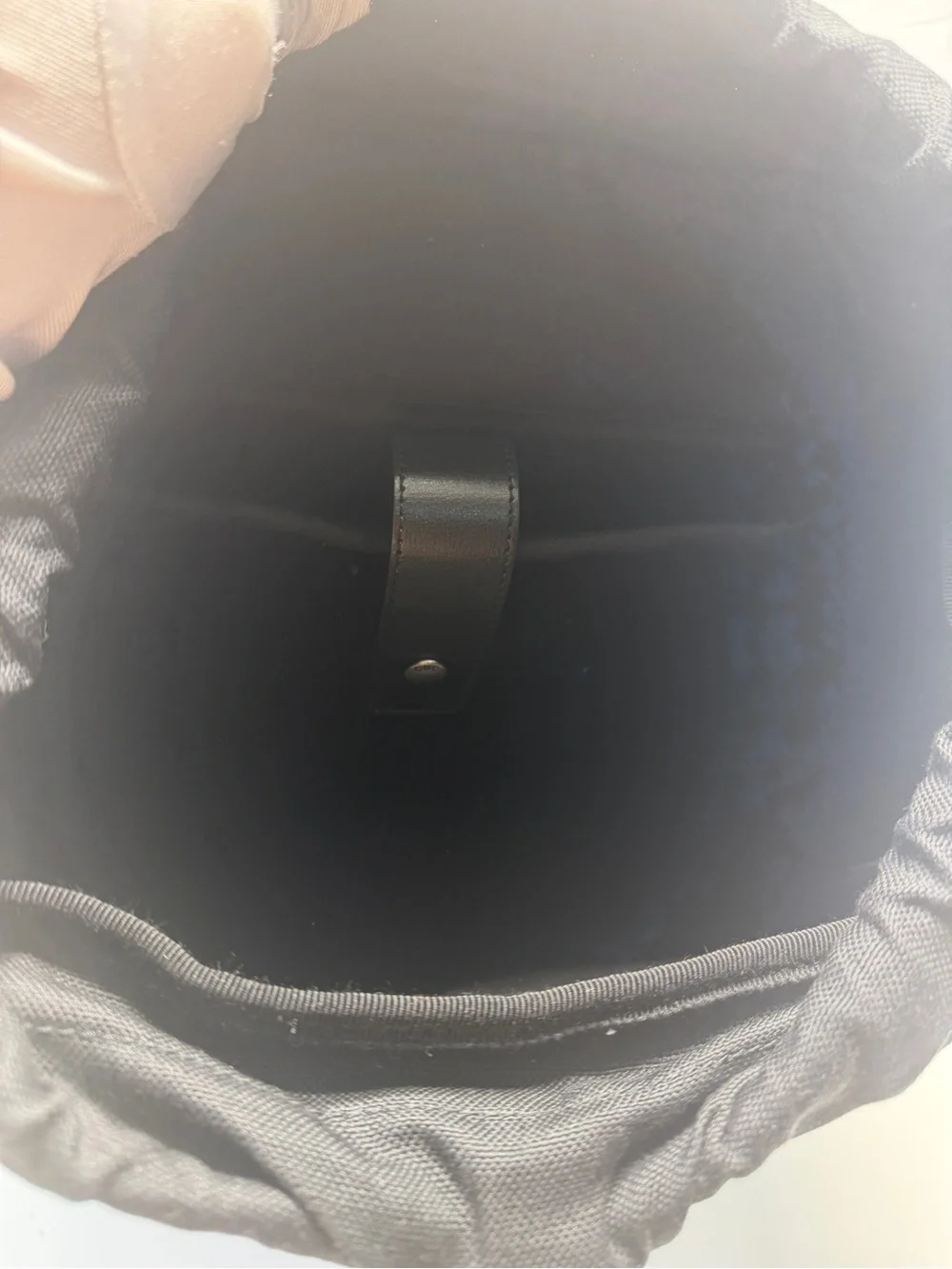 Gucci Black Monogram Leather-Trim Backpack